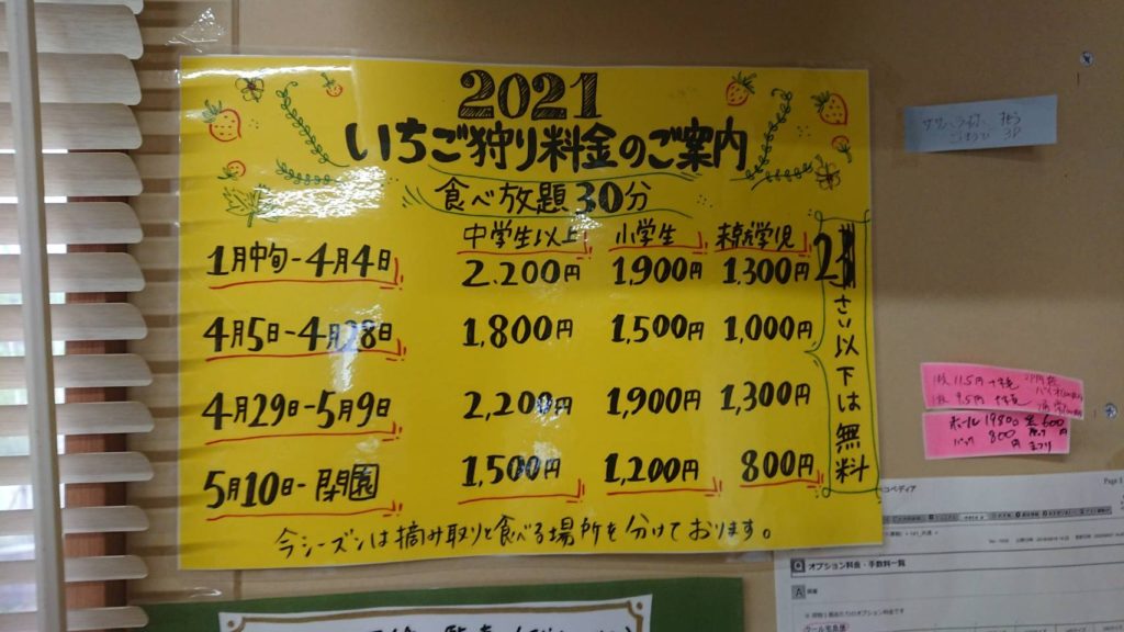 いちご狩りシーズン終盤